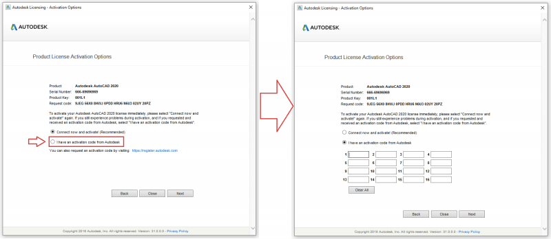 Bật ô nhập Key Autodesk