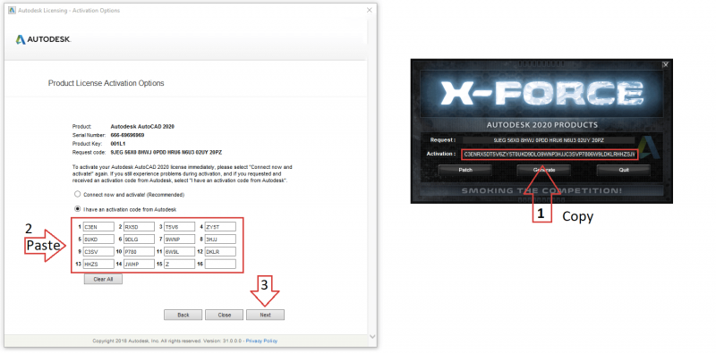 Nhấn Next để xác nhận nạp Key
