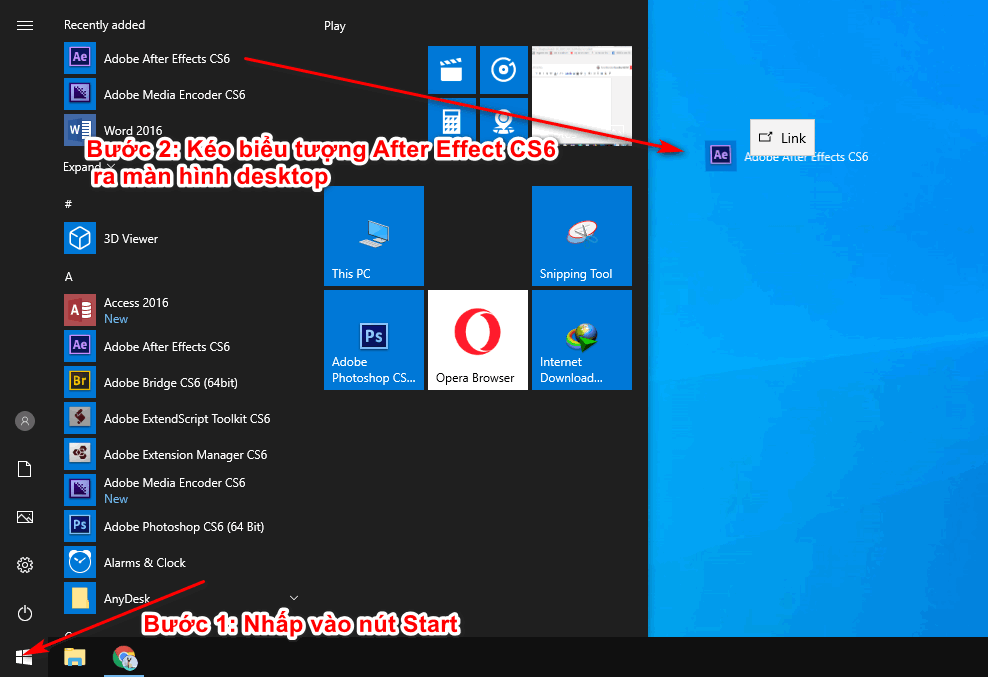 Đưa icon ra Desktop