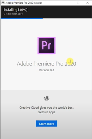 Quá trình cài đặt Photoshop CC 2020 đang diễn ra