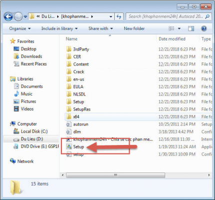Chạy file Setup AutoCAD 2014
