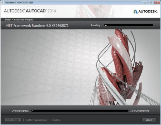 Đang cài đặt AutoCAD 2014