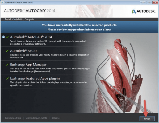 Cài đặt thành công AutoCAD 2014