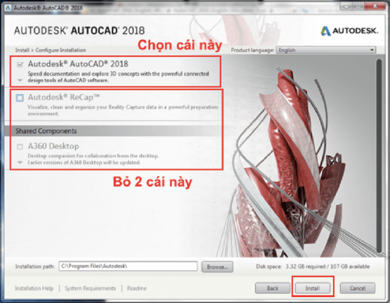Cài đặt AutoCAD 2018 Bước 5