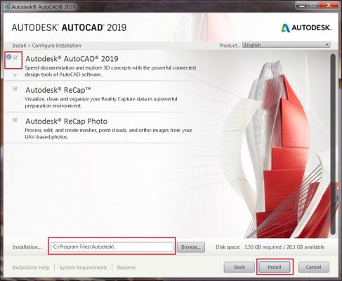 Bắt đầu cài đặt AutoCAD 2019