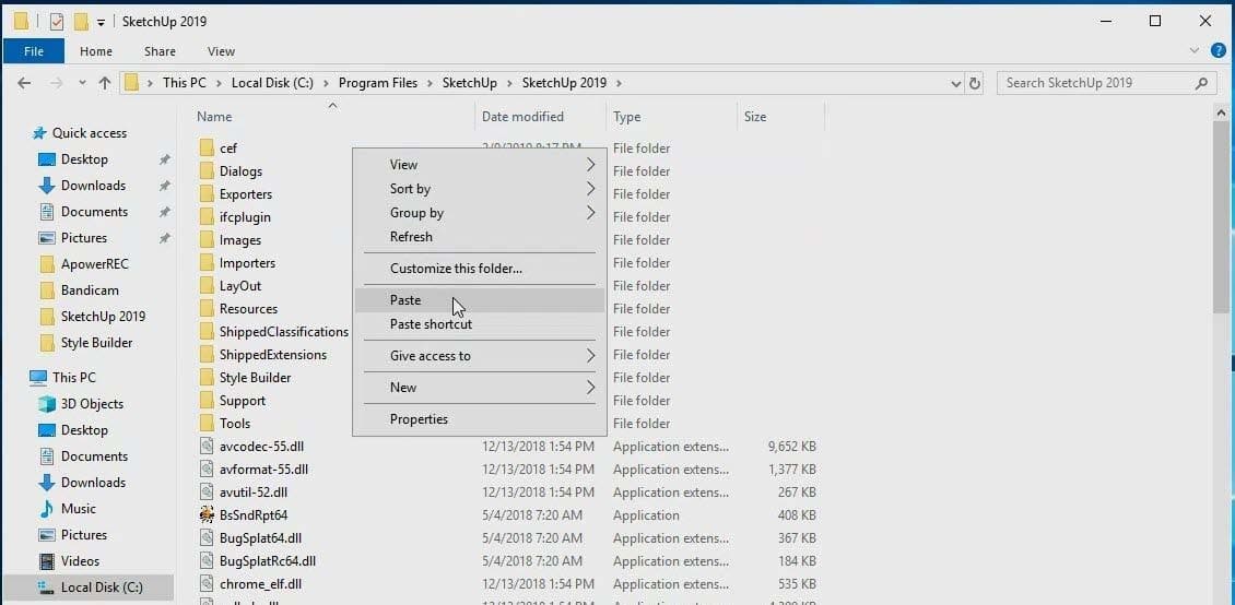 Dán file kích hoạt vào đường dẫn ổ C