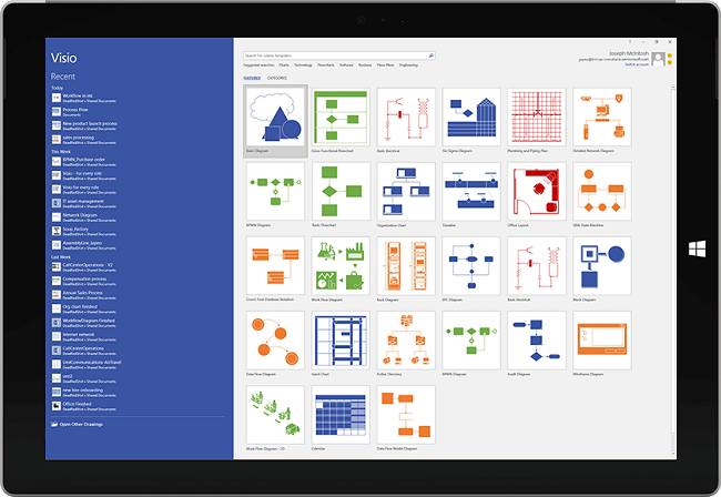 Giao diện visio 2019 full