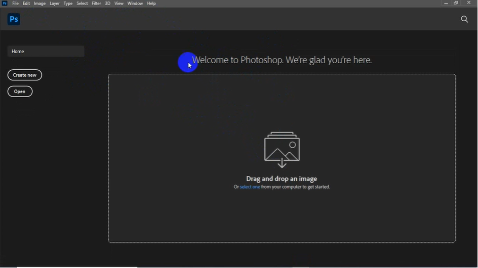 Giao diện Photoshop CC 2021 hoàn tất