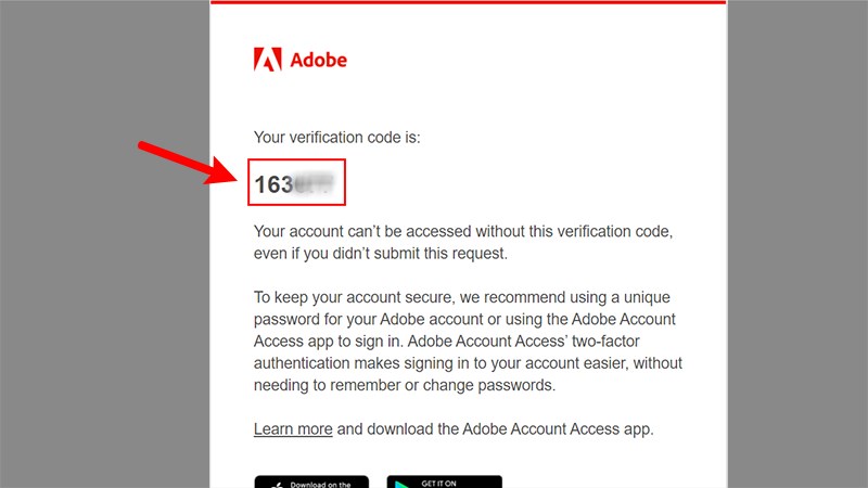 Xác minh tài khoản bằng mã code