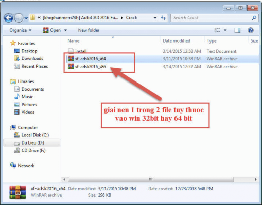 Giải nén file kích hoạt xforce