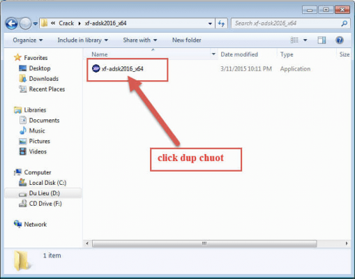 Chạy file crack dưới quyền admin