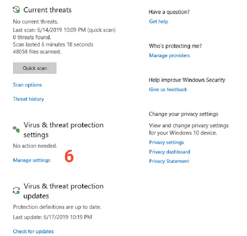 Vào Manage Settings