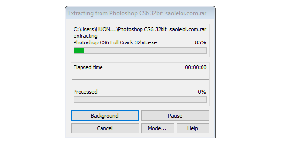 Giải nén file Photoshop CS6