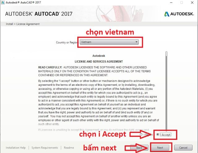 Chấp nhận điều khoản cài đặt