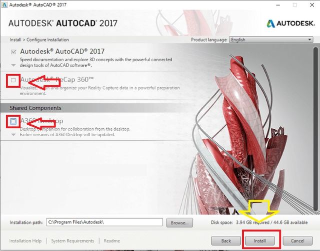 Bỏ chọn các tính năng không cần thiết