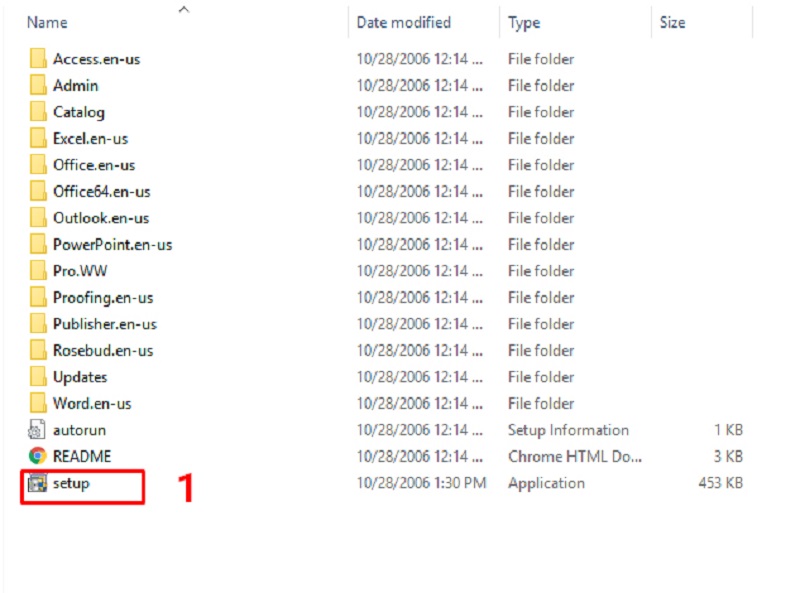 Chạy file setup Office 2007