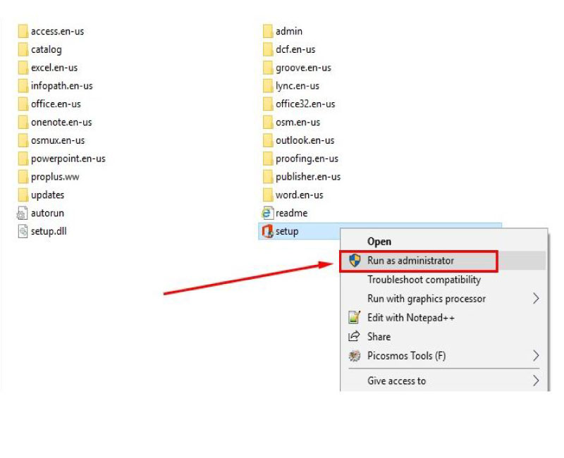 Chạy file setup để cài Office 2013