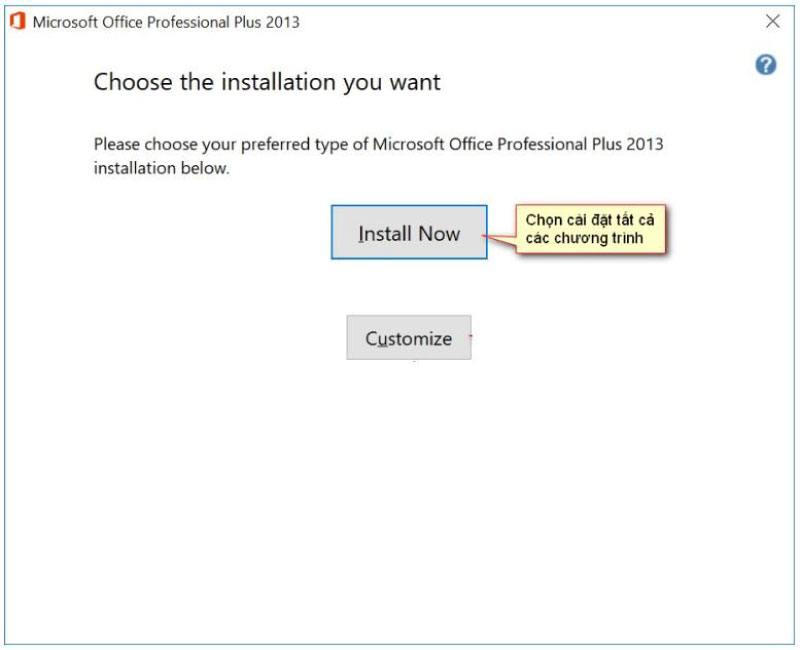 Chọn Install để cài đặt Office 2013