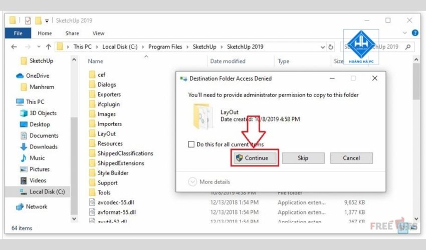 Truy cập đường dẫn thư mục cài đặt Sketchup