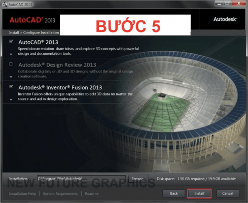 Bước 5 Chọn Install AutoCAD 2013