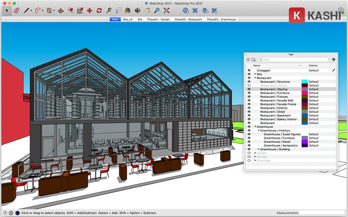 Giao diện chi tiết Sketchup 2021