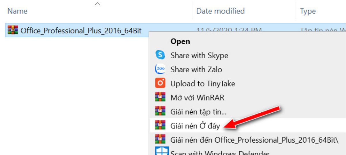 Giải nén file và chạy Setup