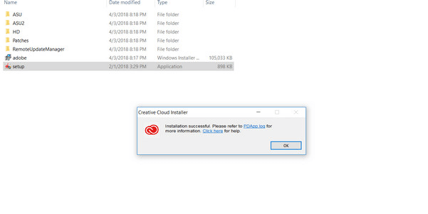 Cài đặt thành công Photoshop 2018