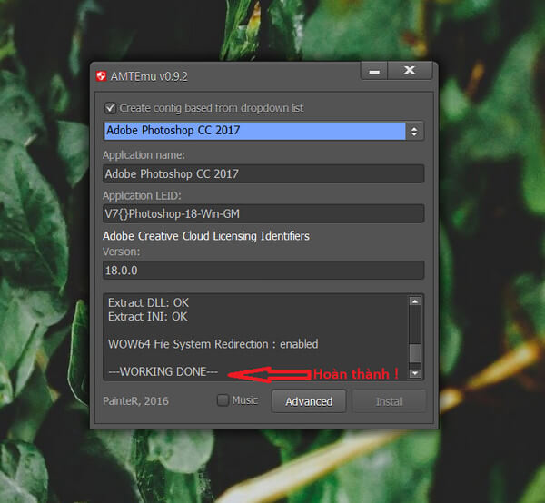 Active Photoshop CC 2018 thành công