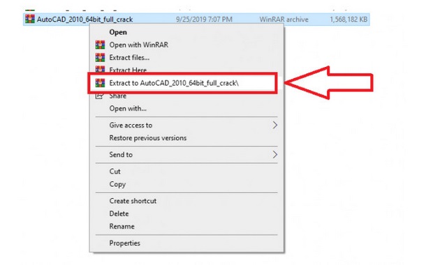Giải nén file cài đặt AutoCAD 2010