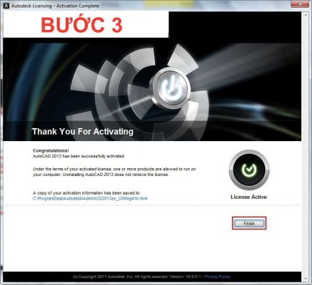 Kích hoạt thành công AutoCAD 2013