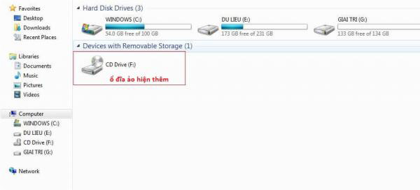 Ổ đĩa ảo xuất hiện trong Computer