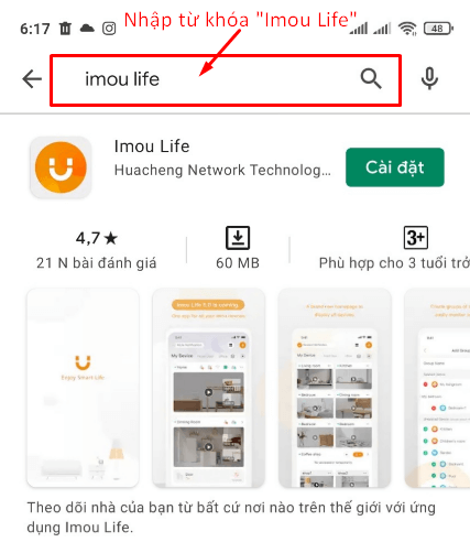 Tải ứng dụng IMOU Life trên điện thoại di động