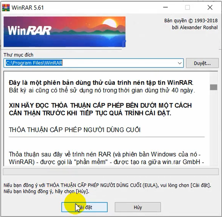 Cấu hình định dạng file trong WinRAR