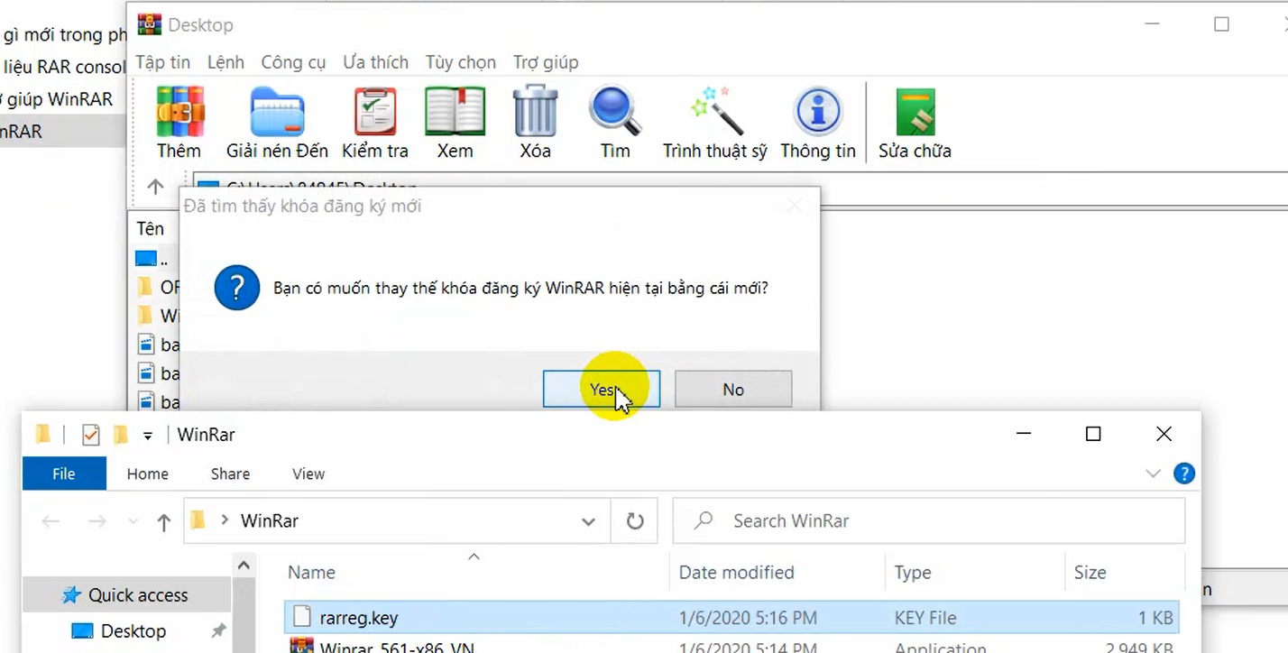 Xác nhận kích hoạt bản quyền WinRAR