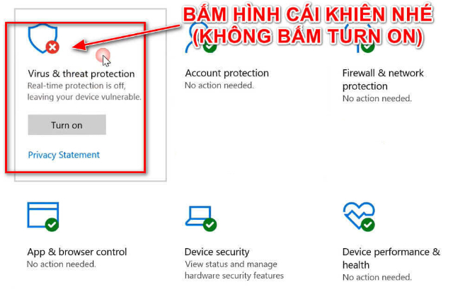Chọn Virus & threat protection