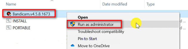 Chạy file bằng quyền Run as administrator