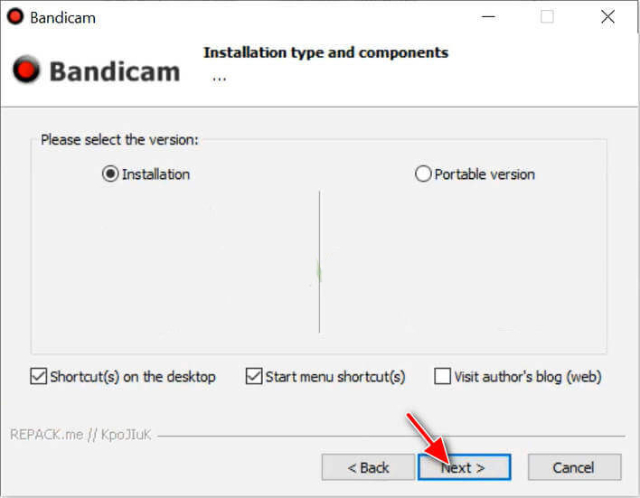 Chọn Installation hoặc Portable
