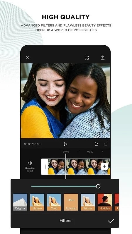 Giao diện tính năng CapCut MOD APK