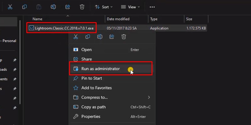 Hướng dẫn cài đặt Lightroom 2018 Bước 1