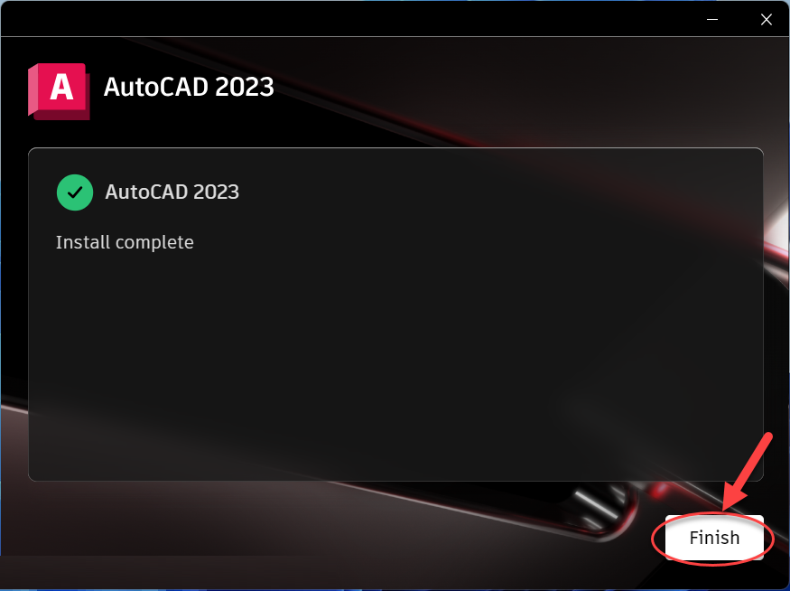Hoàn tất cài đặt AutoCAD 2023
