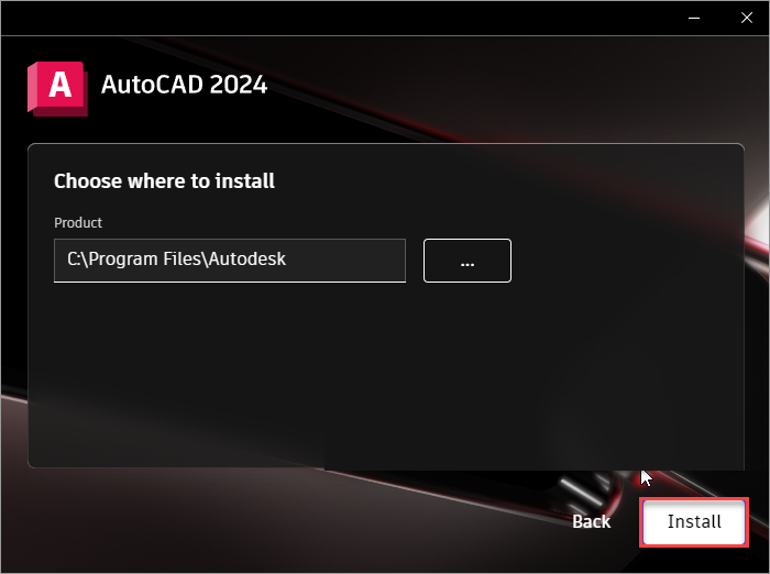 Chọn thư mục lưu trữ phần mềm AutoCAD 2025