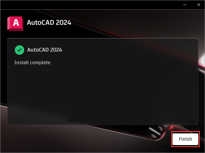 Hoàn tất cài đặt AutoCAD 2025