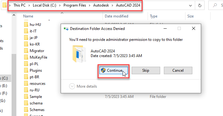 Dán đè file kích hoạt vào thư mục cài đặt