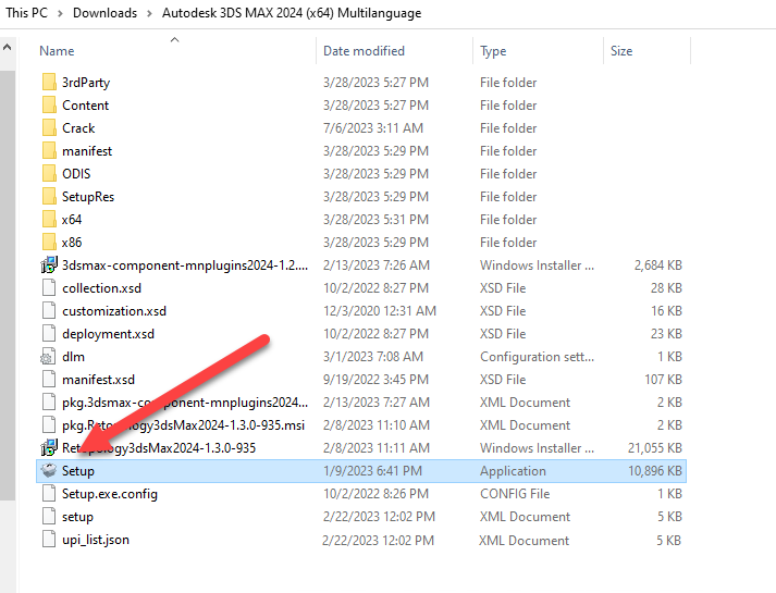 Chạy file setup cài đặt 3ds max 2024