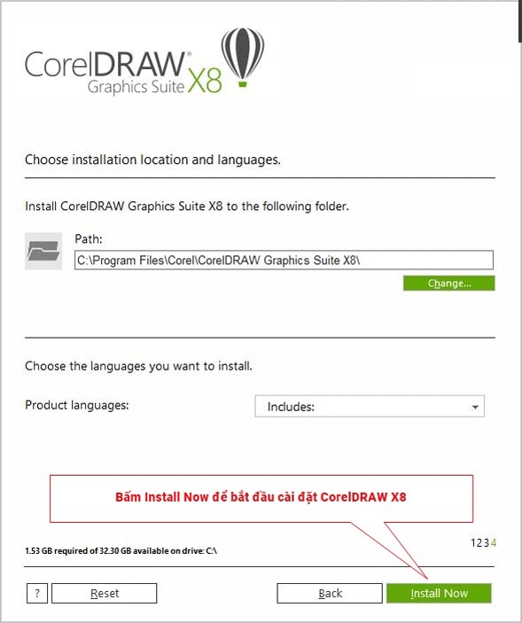 Cài đặt Corel X8 bước 10