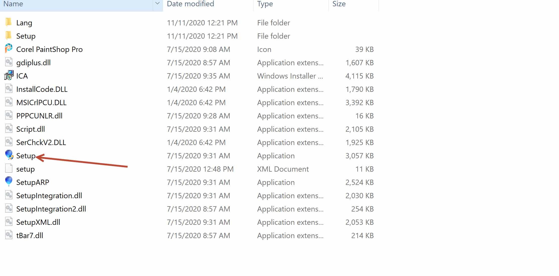 Giải nén file cài đặt PaintShop Pro 2021