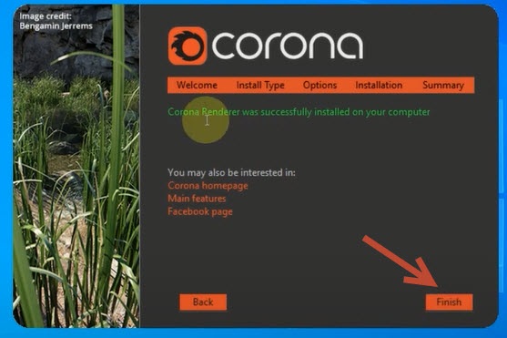 Cài đặt thành công Corona Renderer 7