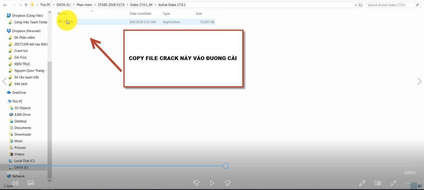 Hướng dẫn Crack ETABS 2017 - Bước 3