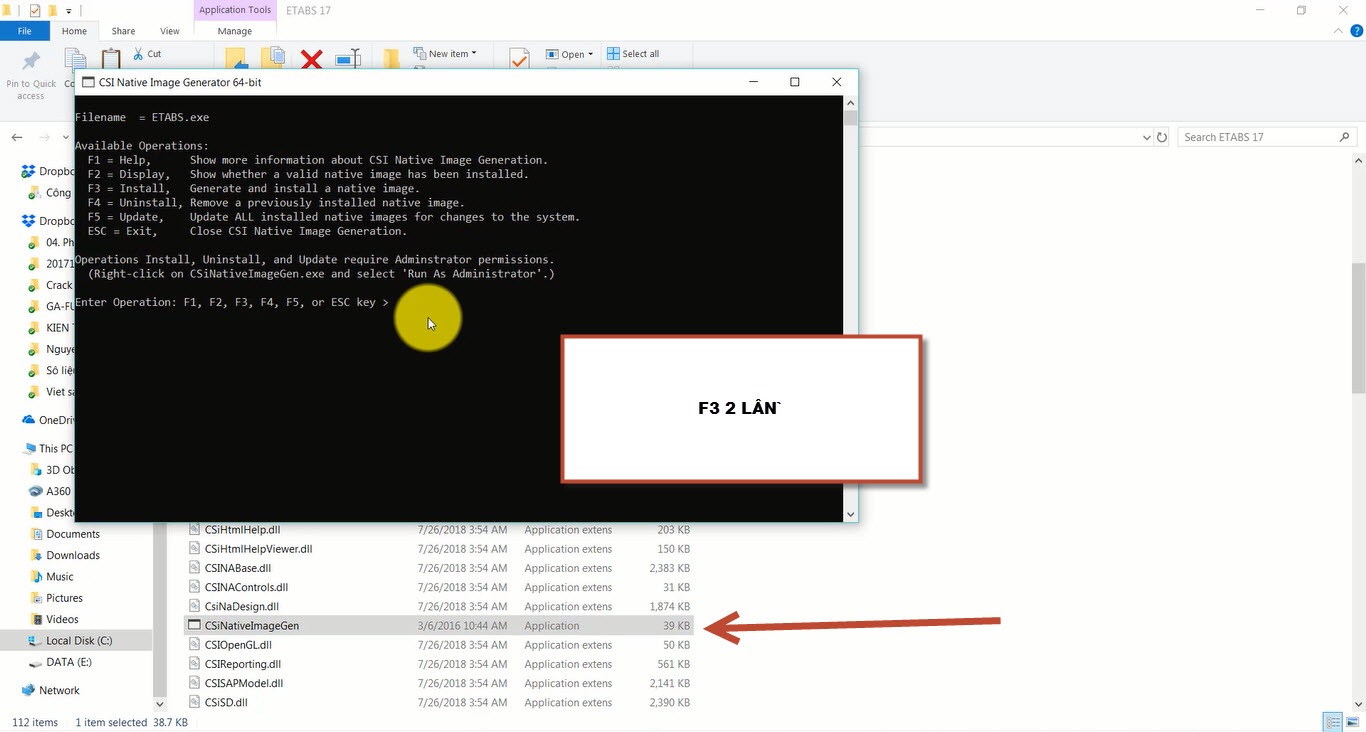 Hướng dẫn Crack ETABS 2017 - Bước 4