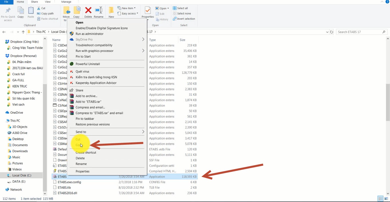 Hướng dẫn Crack ETABS 2017 - Bước 1